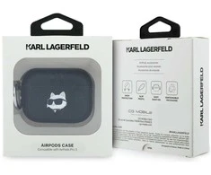 Dėklas Karl Lagerfeld Monogram Choupette Head Case for AirPods Pro 3 - Juodas