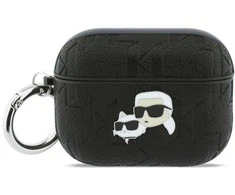 Dėklas Karl Lagerfeld Monogram Karl &amp; Choupette Head Case for AirPods Pro 3 - Juodas