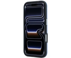 Karl Lagerfeld Saffiano su Karl &amp; Choupette galvų smeigtukais ir logotipu dėklas iPhone 18 Pro / 17 Pro - šviesiai mėlynas