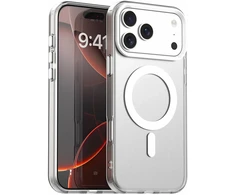 Marka Niezdefiniowana - „iPhone 18 Pro“ / „17 Pro“ magnetinis dėklas, nuo kritimo apsaugantis hibridinis telefono galinis dangtelis – Baltas