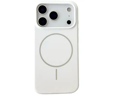 Marka Niezdefiniowana - Dėklas su magnetiniu tvirtinimu iPhone 18 Pro / 17 Pro – skysto silikono, nuo kritimo apsauganti telefono nugarėlė – Baltas