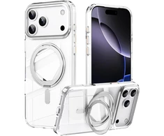 Marka Niezdefiniowana - Magnetinis dėklas su pasukamu stovu iPhone 18 Pro Max / 17 Pro Max TPU akrilas MagSafe – Baltas