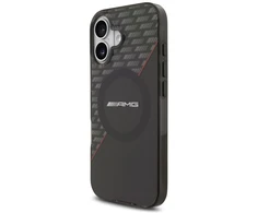 Mercedes AMG Double Layer Transparent Rhombs MagSafe Case for iPhone 17 - Juodas and Raudona