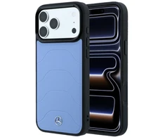 Dėklas Mercedes Leather Mesh with Bow Line MagSafe Case for iPhone 18 Pro / 17 Pro - Mėlyna
