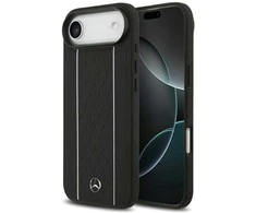 Mercedes Leather Star Pattern Stripes MagSafe dėklas skirtas iPhone Air juodos spalvos