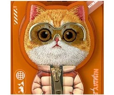 „Nimmy Cool&amp;Cute 2.0“ katės formos dėklas, skirtas „iPhone 17 Pro Max“, su magnetiniu laikikliu – oranžinis