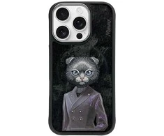 „Nimmy Magnetic“ madingas mielas augintinio formos „MagSafe“ dėklas, skirtas „iPhone 16 Pro“ - juodas