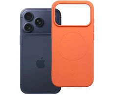 OEM dėklas, skirtas iPhone 17 Pro / 18 Pro silikoniniam Mag dėklui, suderinamas su MagSafe (didele skylute), oranžinis