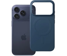OEM dėklas, skirtas iPhone 17 Pro / 18 Pro, silikoninis Mag dėklas, suderinamas su MagSafe (didele skylute), tamsus mėlynas
