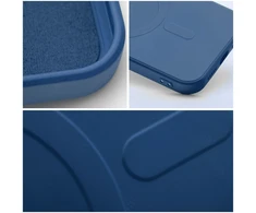 OEM dėklas, skirtas iPhone 17 Pro Max / 18 Pro Max silikoniniam Mag dėklui, suderinamas su MagSafe (didele skylute), tamsus mėlynas