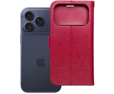 OEM MEZZO atverčiamas dėklas, skirtas IPHONE 17, katės, raudonas