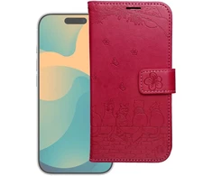 OEM MEZZO atverčiamas dėklas, skirtas IPHONE 17, katės, raudonas