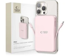 Išorinė baterija „Tech-Protect PB31 LifeMag MagSafe 10000 mAh“ – rožinė