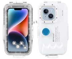 Puluz vandeniui atsparus iPhone dėklas (40 m) su vienkrypčiu vožtuvu (baltas)