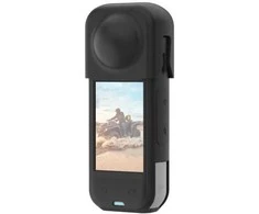 PULUZ silikoninis apsauginis dėklas su objektyvo dangteliu, skirtas „Insta360 X5“ (juodas)