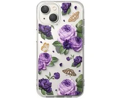 Ringke Fusion Design pancerne etui pokrowiec su żelową ramką iPhone 14 Plus permatomas (Violetinė rose) (FD637E29)