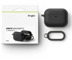 „Ringke AirPods Pro 3“ dėklas, magnetinis, onikso spalvos, juodas
