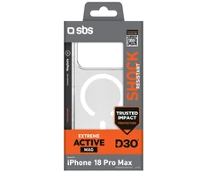 Dėklas SBS D3O Active Case for iPhone 18 Pro Max / 17 Pro Max Compatible with MagSafe - Transparent