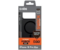 Dėklas SBS D3O Force Case for iPhone 18 Pro Max Compatible with MagSafe - Juodas
