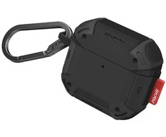 Dėklas Skinarma Mecha CE skirtas AirPods 4 juodos spalvos