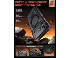 Supcase UB Grip Mag MagSafe dėklas skirtas Apple iPhone 17 Pro Max – juodos spalvos