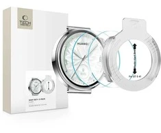 „Tech-Protect Easy Set+“ 2 grūdinto stiklo pakuotė, skirta „Huawei Watch GT 5 41 mm“ – skaidri.