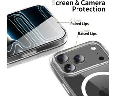 „Tech-Protect Flexair Hybrid CC MagSafe“ dėklas, skirtas „iPhone 17 Pro Max“ – skaidrus