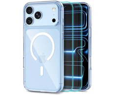 Tech-Protect FlexAir Hybrid MagSafe dėklas + Tech-Protect Glass Fit+ 2 vnt. grūdinto stiklo, skirtas iPhone 18 Pro Max / 17 Pro Max – skaidrus