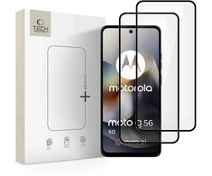 „Tech-Protect Glass Fit+“ 2 grūdintų stiklų pakuotė, skirta „Motorola Moto G56 5G“ - juodas