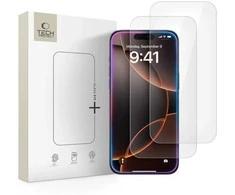 „Tech-Protect Glass Fit+“ 2 grūdinto stiklo pakuotė, skirta „iPhone 16 Pro / 17 / 17 Pro“ – skaidri