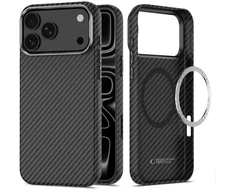 Dėklas Tech-Protect ION CARBON MagSafe iPhone 17 Pro / 18 Pro Juodas/SIDABRINIS