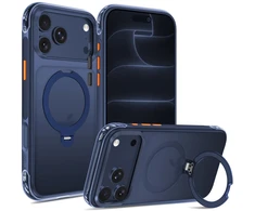 Dėklas Tech-Protect MAGAIR STAND MagSafe CC iPhone 17 PRO MAX / 18 PRO MAX matinis tamsiai mėlynas