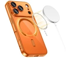 „Tech-Protect MagFlex MagSafe“ dėklas, skirtas „iPhone 17 Pro“ – permatomas oranžinis