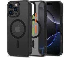 „Tech-Protect MagMat Magsafe“ 3 dalių „iPhone 16 Pro Max“ dėklas – matinis juodas