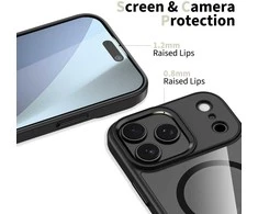 Tech-Protect MagMat MagSafe dėklas skirtas Apple iPhone 17 Pro Max – skaidrus juodos spalvos