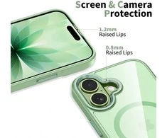 „Tech-Protect MagMat MagSafe“ dėklas, skirtas „iPhone 17“ – permatomas Žalias