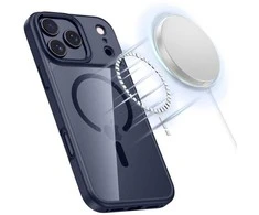 „Tech-Protect MagMat MagSafe“ dėklas, skirtas „iPhone 17 Pro Max“ – permatomas – tamsiai mėlynas Mėlyna