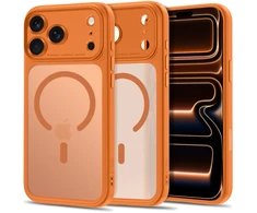 Dėklas TECH-PROTECT MAGPEAK MagSafe CC iPhone 17 Pro / 18 Pro MATINIS KOSMINĖS ORANŽINĖS SPALVOS