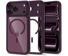 Dėklas TECH-PROTECT MAGPEAK MagSafe CC iPhone 17 Pro Max / 18 Pro Max TAMSIAI VYŠNINĖ/SKAIDRI