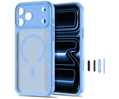 Dėklas TECH-PROTECT MAGPEAK MagSafe CC iPhone 17 Pro Max / 18 Pro Max MATINIS ŠVIESIAI MĖLYNAS