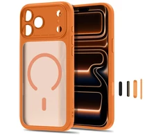 Dėklas TECH-PROTECT MAGPEAK MagSafe CC iPhone 17 Pro / 18 Pro MATINIS KOSMINĖS ORANŽINĖS SPALVOS