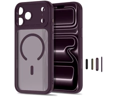 Dėklas TECH-PROTECT MAGPEAK MagSafe CC iPhone 17 Pro Max / 18 Pro Max MATINIS TAMSIAI VYŠNINIS