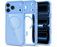 Dėklas TECH-PROTECT MAGPEAK MagSafe CC iPhone 17 Pro / 18 Pro ŠVIESIAI MĖLYNAS/SKAIDRUS