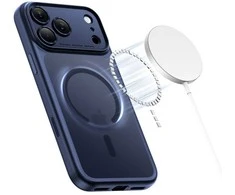 „Tech-Protect Magpeak Magsafe CC“ dėklas, skirtas „iPhone 17 Pro Max“ – matinės mėlynos spalvos Mėlyna