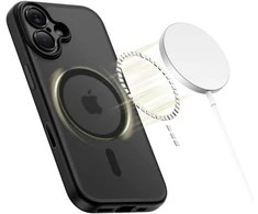„Tech-Protect Magpeak Magsafe CC“ dėklas, skirtas „iPhone 17“ – matinis juodas