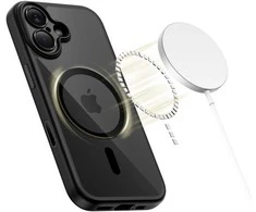 „Tech-Protect Magpeak Magsafe CC“ dėklas, skirtas „iPhone 17“ – skaidrus, juodas