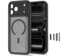 Dėklas TECH-PROTECT MAGPEAK MagSafe CC iPhone 17 Pro Max / 18 Pro Max MATINIS juodos spalvos