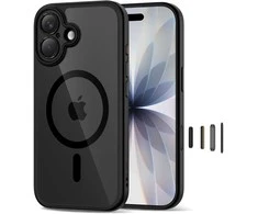 „Tech-Protect Magpeak Magsafe CC“ dėklas, skirtas „iPhone 17“ – skaidrus, juodas