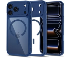 Dėklas TECH-PROTECT MAGPEAK MagSafe CC iPhone 17 Pro Max / 18 Pro Max TAMSIAI MĖLYNAS/SKAIDRUS