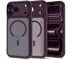 Dėklas TECH-PROTECT MAGPEAK MagSafe CC iPhone 17 Pro Max / 18 Pro Max MATINIS TAMSIAI VYŠNINIS
